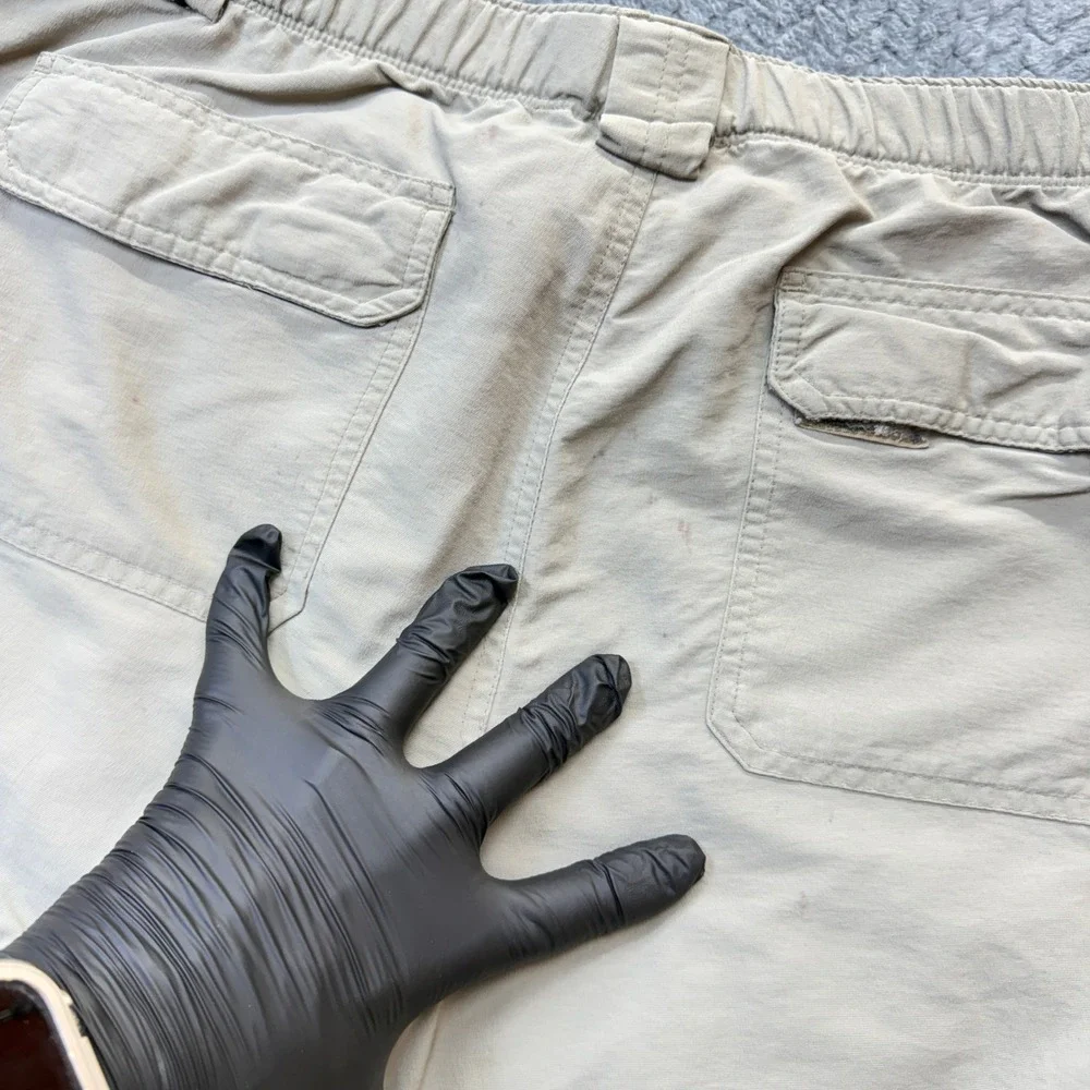 The North‎ Face Cargo Shorts Mens Large Tan Nylon Hiking Belted Utility Pockets